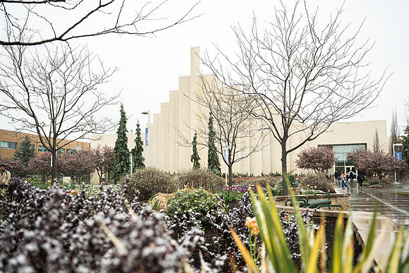 Snow And Students On Campus- April 2026