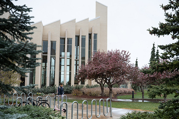 Snow And Students On Campus- April 2026