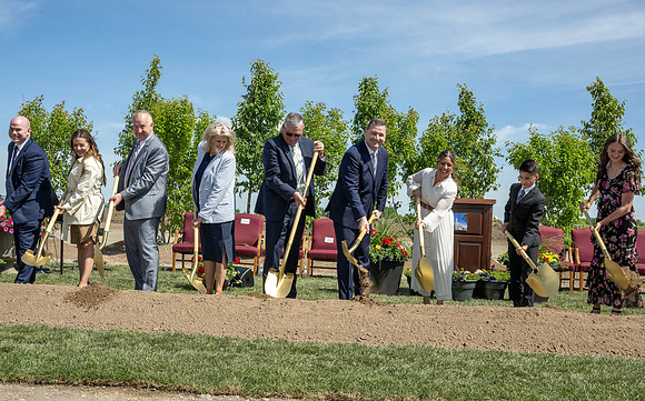Teton River Temple Groundbreaking ceremony on a beautiful clear morning in North Rexburg, Idaho.