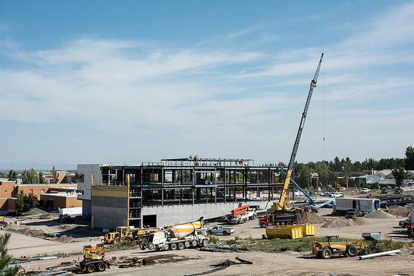 Construction continues on the new Science and Technology Building.
