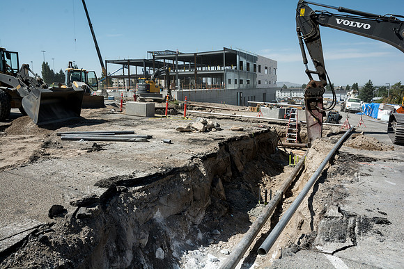 Construction continues on the new Science and Technology Building.