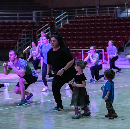 Students participating in the Winter 2023 Fitness Kickoff event.