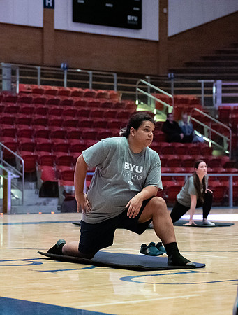 Students participating in the Winter 2023 Fitness Kickoff event.