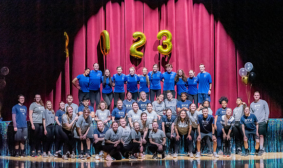 Students participating in the Winter 2023 Fitness Kickoff event.