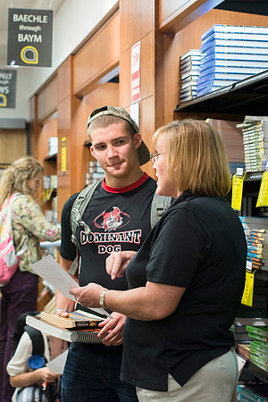 Students on the first day of school of Fall Semester.