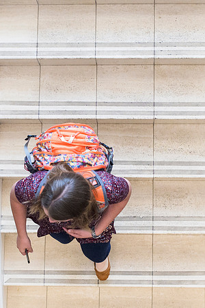 Students on the first day of school of Fall Semester.