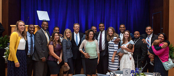 President Gilbert and his wife Christine Gilbert, gather with their family and friends just before the Inauguration held at the BYU-Idaho ICenter. Photo by Tyler Rickenbach