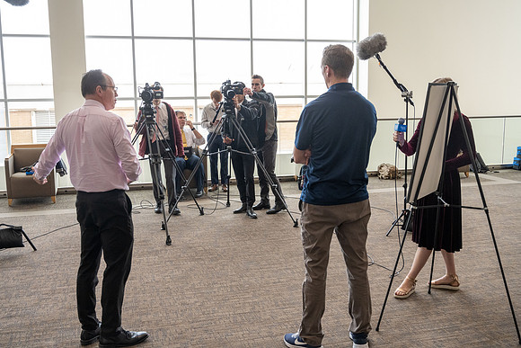 Video crew creates promotional video for devotional.
