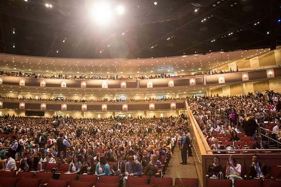 Students find their seats before the Processional begins.