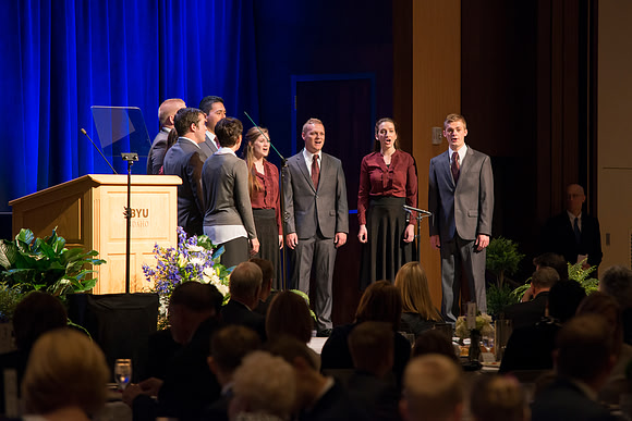 Vocal Union performs at the Inauguration luncheon in the Manwaring Center Grand Ballroom.