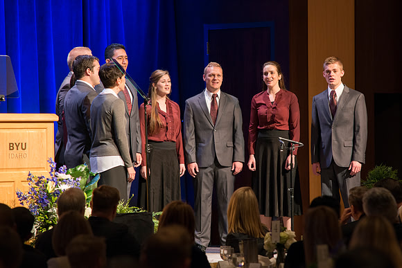 Vocal Union performs at the Inauguration luncheon in the Manwaring Center Grand Ballroom.