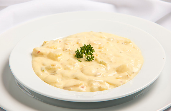 Food Service Catering menu item. Yukon Gold Potato Cheddar Soup