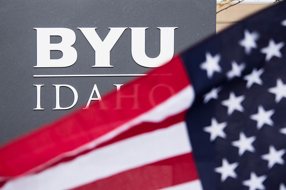 BYU-Idaho places flags on campus in remembrance of the freedoms afforded by the nation's Constitution.