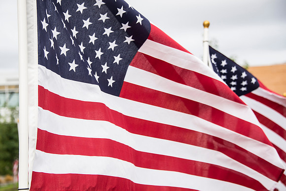 BYU-Idaho places flags on campus in remembrance of the freedoms afforded by the nation's Constitution.