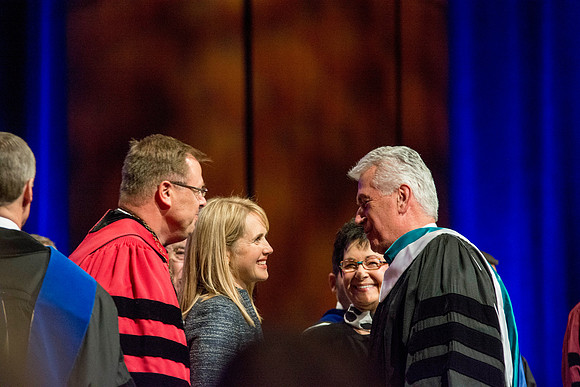 A quite moment shared during the recessional.