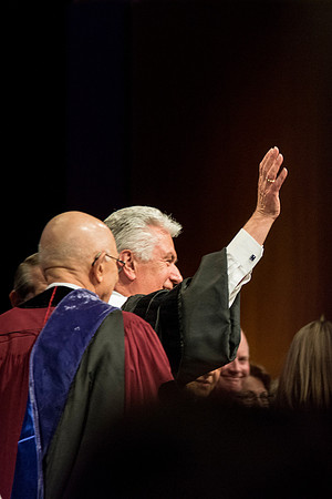 President Dieter F. Uchtdorf waves goodbye.