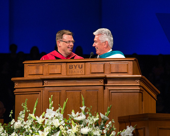 Pres Dieter F. Uchtdorf installs President Clark G. Gilbert as the 16th President of BYU-Idaho.