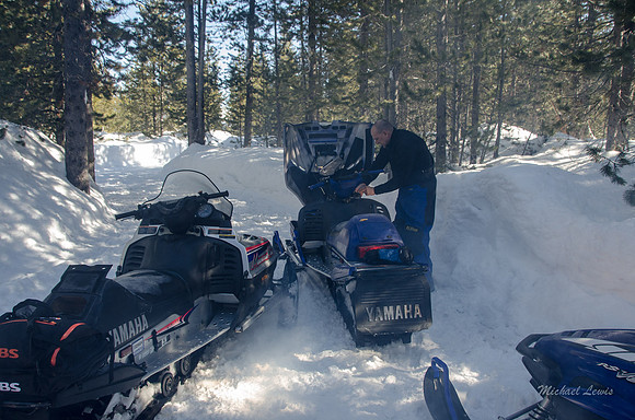 snowmobiling in Island Park, Idaho.