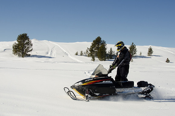 A great day snowmobiling in Island Park, Idaho.