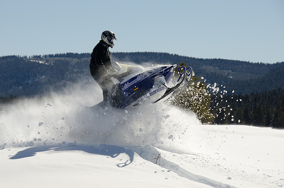 A great day snowmobiling in Island Park, Idaho.