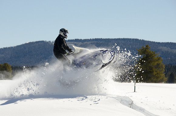 A great day snowmobiling in Island Park, Idaho.