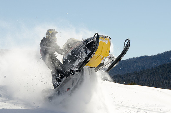 A great day snowmobiling in Island Park, Idaho.
