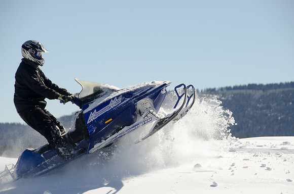 A great day snowmobiling in Island Park, Idaho.
