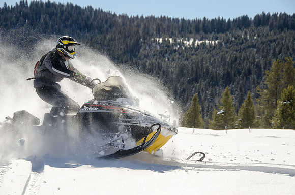 A great day snowmobiling in Island Park, Idaho.