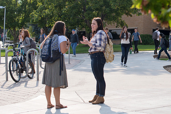Students on the first day of school of Fall Semester.