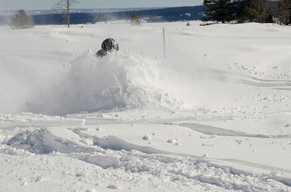 A great day snowmobiling in Island Park, Idaho.