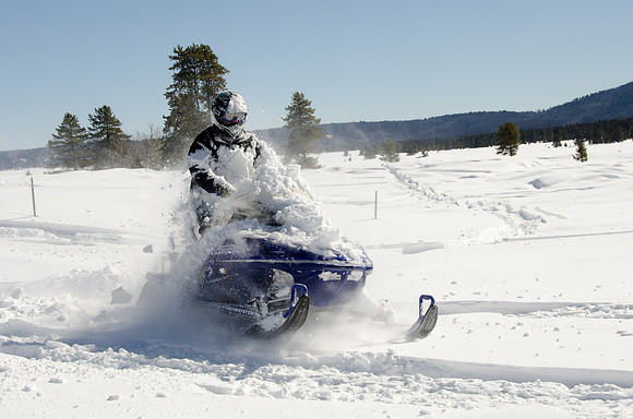 A great day snowmobiling in Island Park, Idaho.