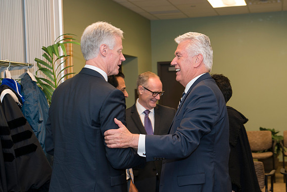 Pres Uchtdorf visits with other VIP's before Inauguration events