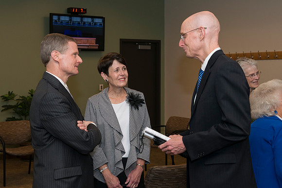 Elder and Sister bednar visist with Henry J. Eyring.