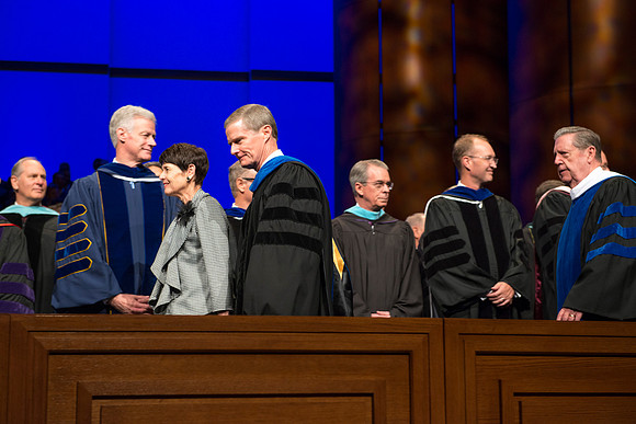 Processional: Elder and Sister Bednar followed by Elder Holland.