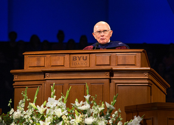 Elder Dallin H. Oaks conducts the inauguration program.