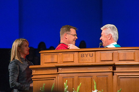 Pres. Uchtdorf presents Clark G. Gilbert as the 16th President of BYU-Idaho.