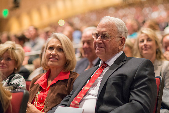 The Inauguration for President Clark G. Gilbert, the 16th President of BYU-Idaho, was held in front of a full capacity crowd in the BYU-Idaho Center. Members of the Gilbert's family.