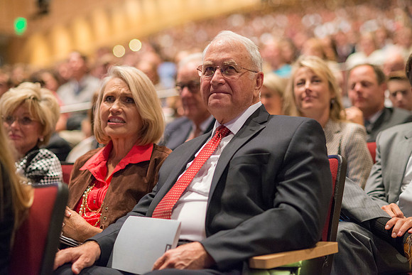 The Inauguration for President Clark G. Gilbert, the 16th President of BYU-Idaho, was held in front of a full capacity crowd in the BYU-Idaho Center. Members of the Gilbert's family.