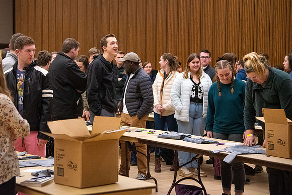 Lunch and Service activity in Manwaring Center.