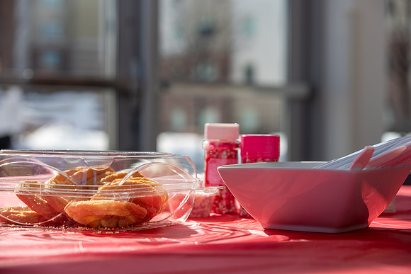 On campus housing unit, Centre Square's Valentine Cookie Event.