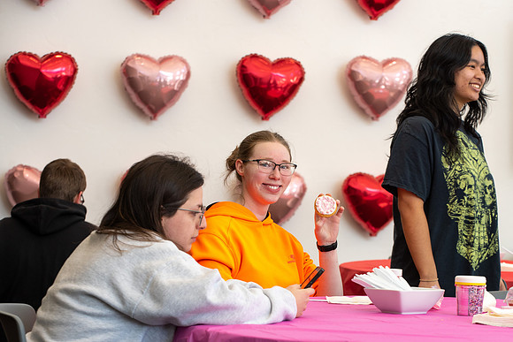 On campus housing unit, Centre Square's Valentine Cookie Event.