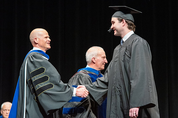 Graduates during convocation of the College of Physical Sciences and Engineering.