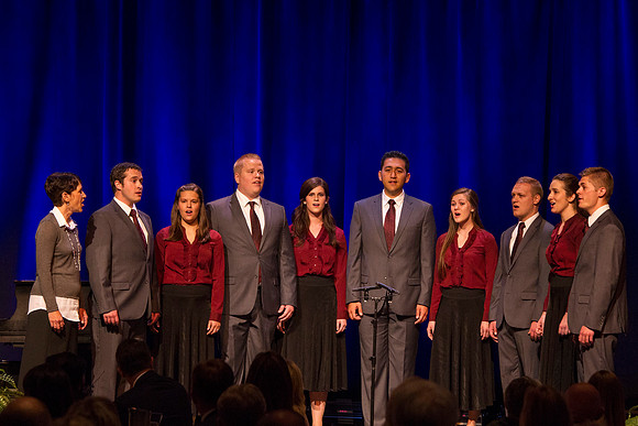 A musical number performed by BYU-Idaho Vocal Union, "Where Two or Three Are Gathered."