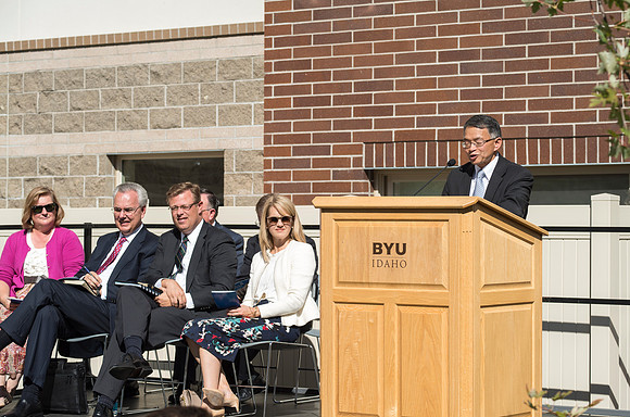 Elder James J. Hamula of the First Quorum of the Seventy gave the Dedicatory Prayer for the Centre Square Apartments.
