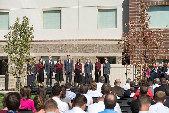 Elder James J. Hamula of the First Quorum of the Seventy gave the Dedicatory Prayer for the Centre Square Apartments.