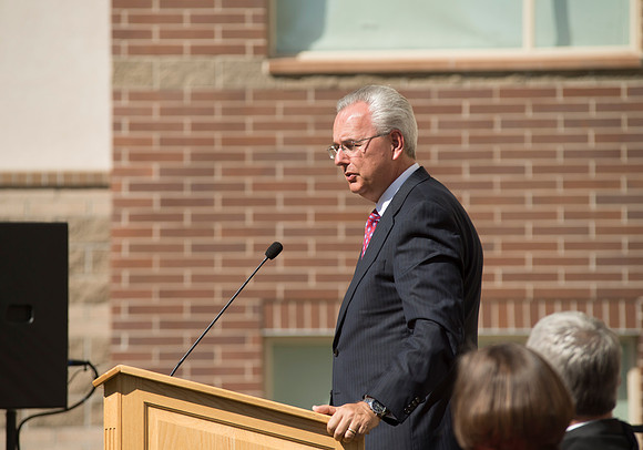Elder James J. Hamula of the First Quorum of the Seventy gave the Dedicatory Prayer for the Centre Square Apatments.