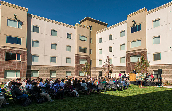 Elder James J. Hamula of the First Quorum of the Seventy gave the Dedicatory Prayer for the Centre Square Apartments.