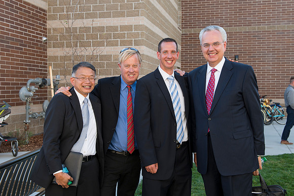 Kevin Myasaki: VP, Jim Lewis: Architect, Troy Dougherty: Housing Director, Elder Hamula