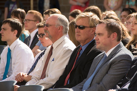President Gilbert gives remarks at the dedication of the Center Square Apartments.