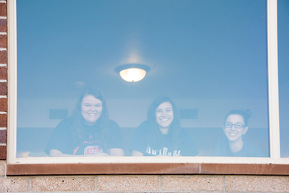 Center Square girls inside the new apartments.